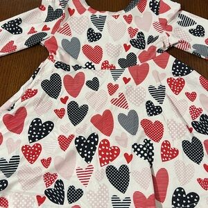 Heart Patterned Kids Dress
